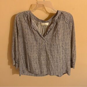 Natalie Martin navy & cream striped blouse